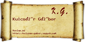 Kulcsár Gábor névjegykártya